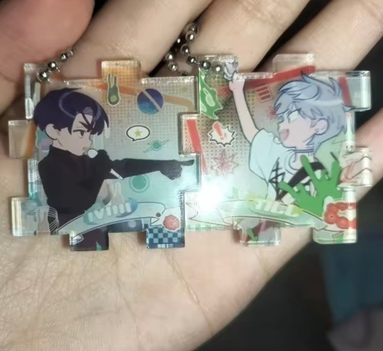 Alien Stage Matching Puzzle Piece Acrylic Keychains