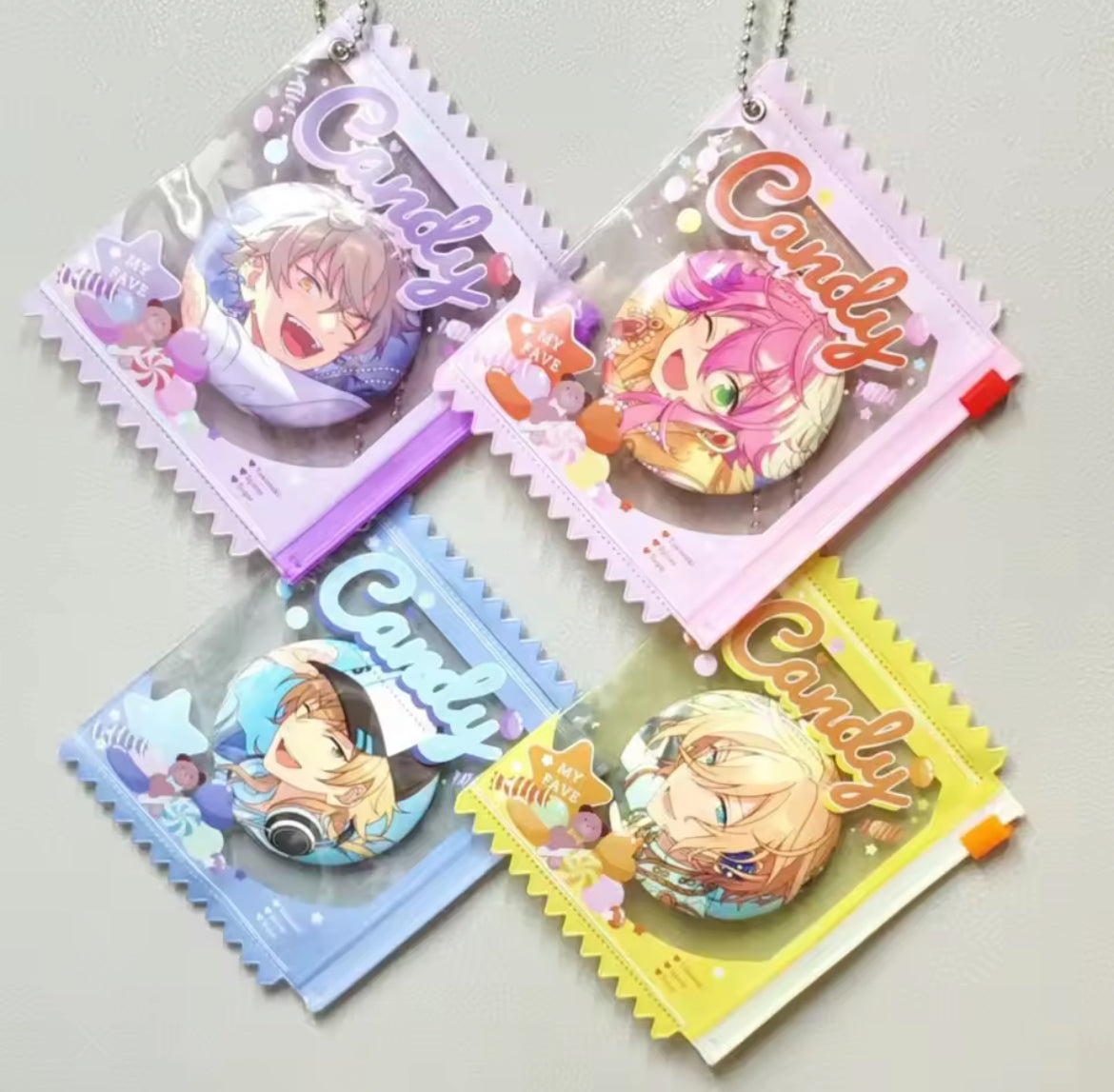 Candy My Fave Transparent Keychain Badge Photocard Holder Charm