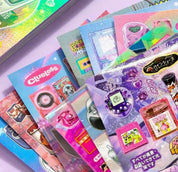 A5 Japanese Retro Style 90s Y2K Anime and Electronics Sticker book 800+ stickers/book
