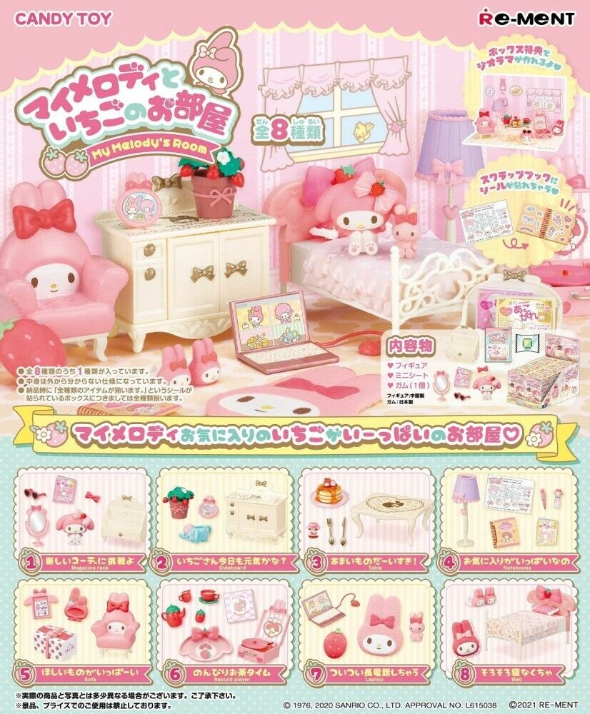 Sanrio My Melody Bedroom Miniature Complete Set by Re-ment
