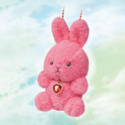 Plush Garnet Color Bunny Keychain with Gemstone JP