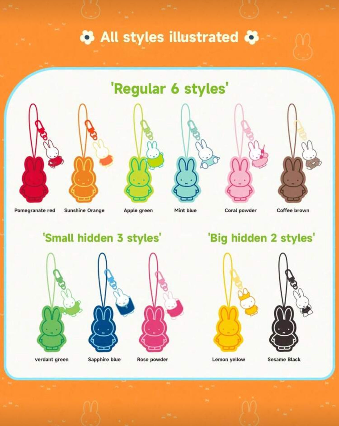 Miffy Colorful Embroidery Plush Keychain Blind Box Bag (1 random Bag)