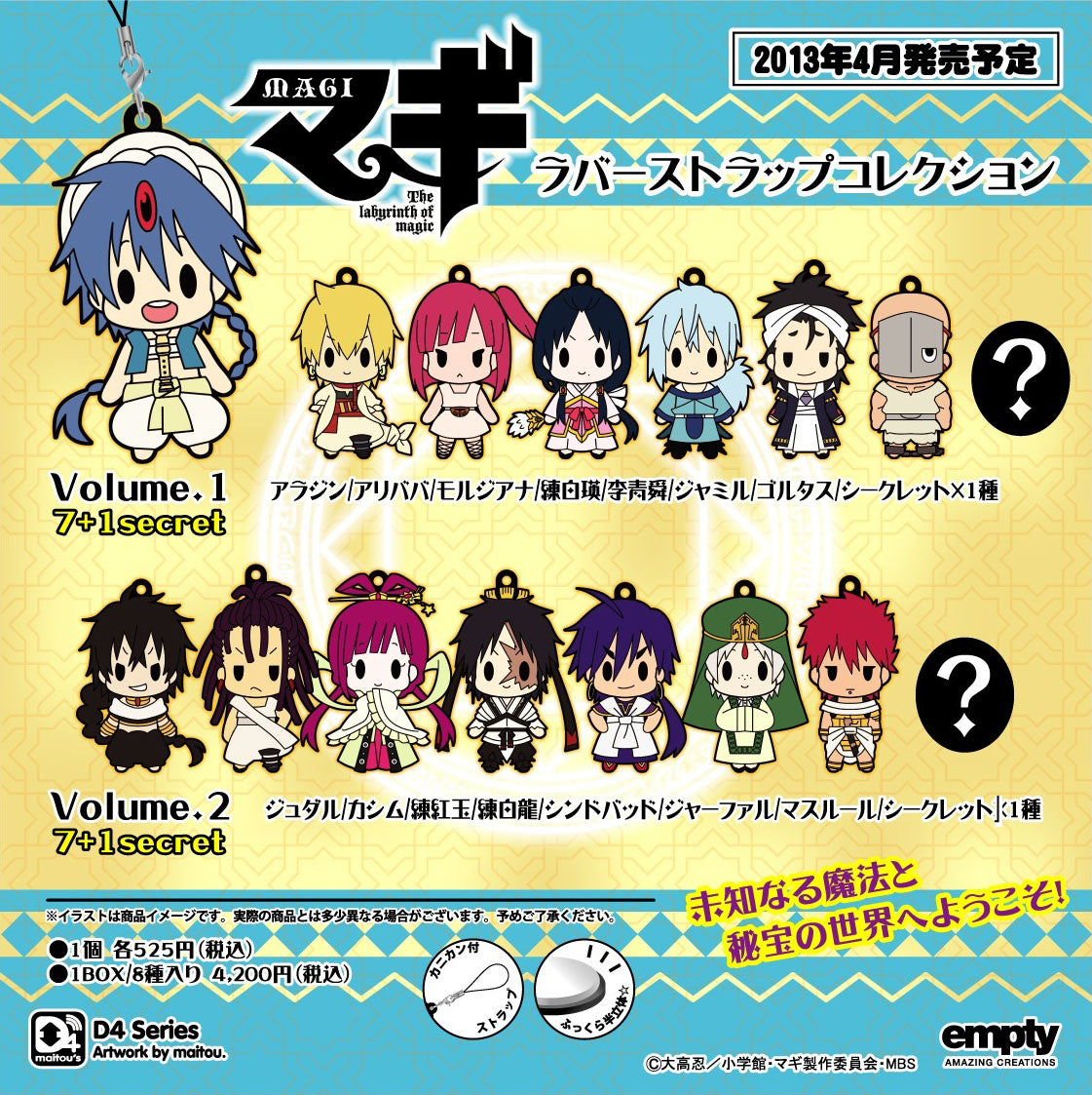 Magi The Labyrinth Of Magic 3D Rare Rubber Character Mascot Keychain