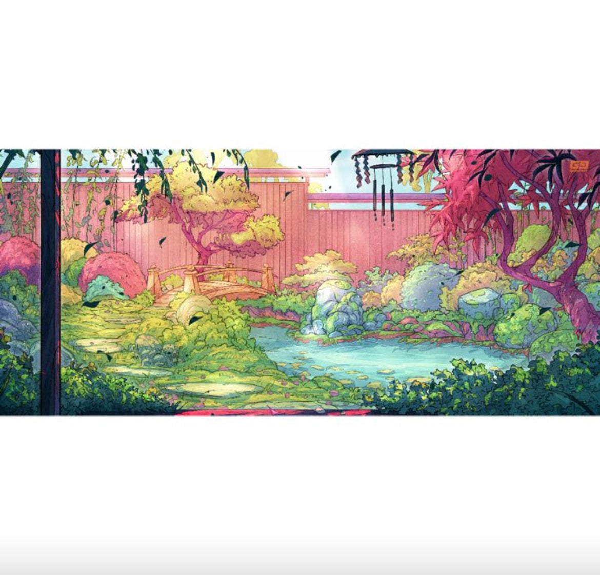 Pink and Green Landscape HD Premium Mousepad by Gigadget.lbe
