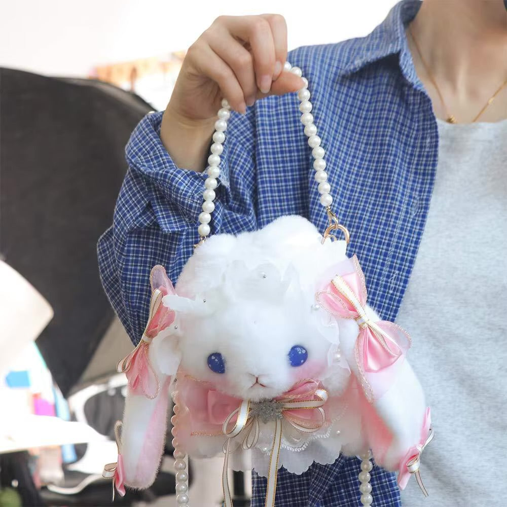 Bunny Plush Purse Blue