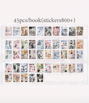 Anime Girl Kawaii Journaling Sticker Book 45 Pages