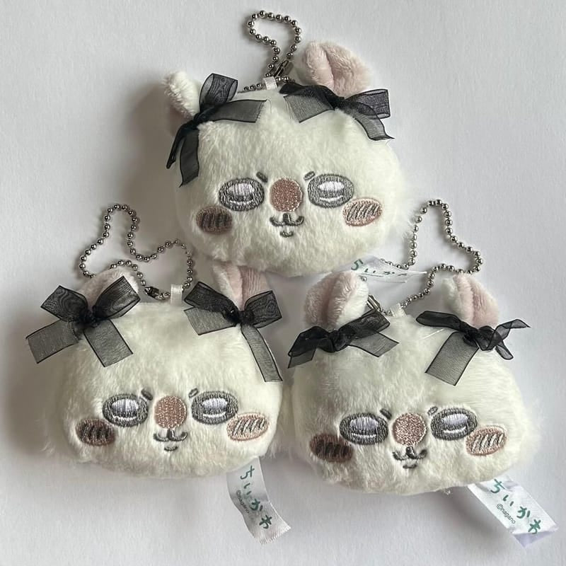 Chiikawa Momonga Ribbon Mirror Plush Keychain JP