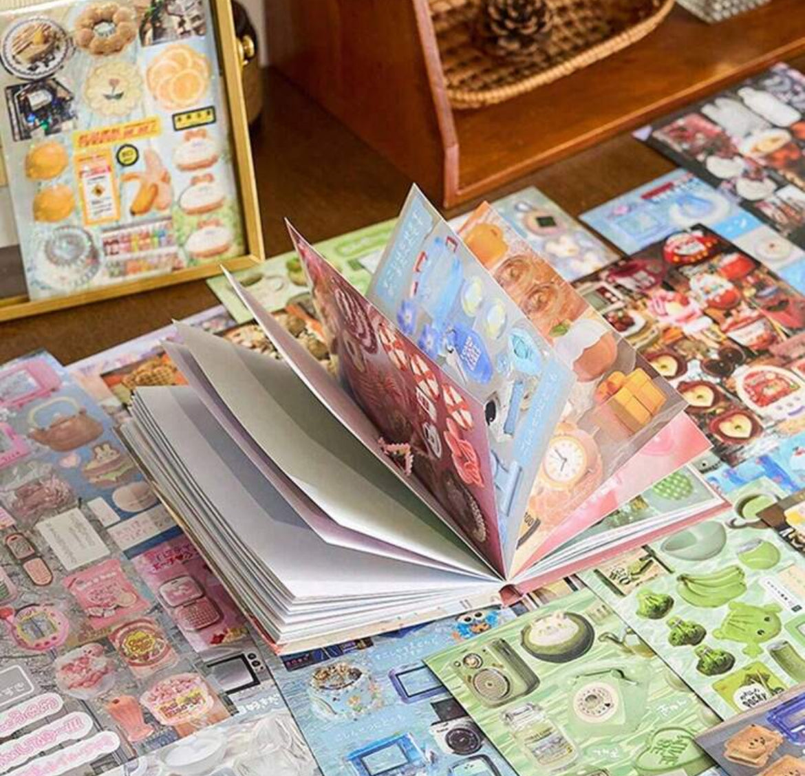 A5 Japanese Style Aesthetic hardcover Sticker book 45 pages/book