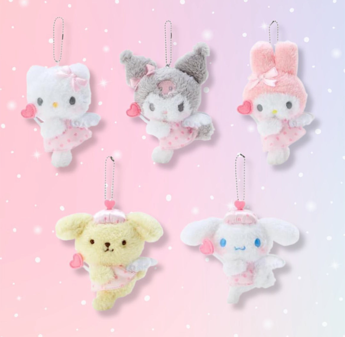 Sanrio Pink Dreaming Angel Cupid Plush keychains