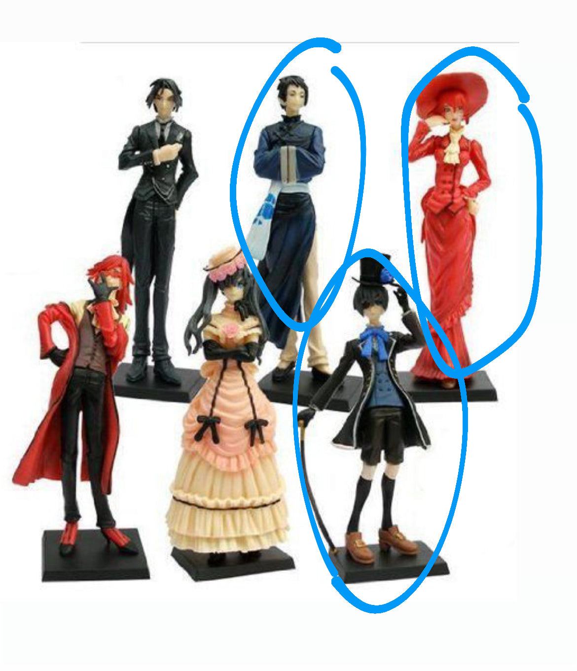 Black Butler Trading Arts Vintage set of 3 figures rare (3 PCs)