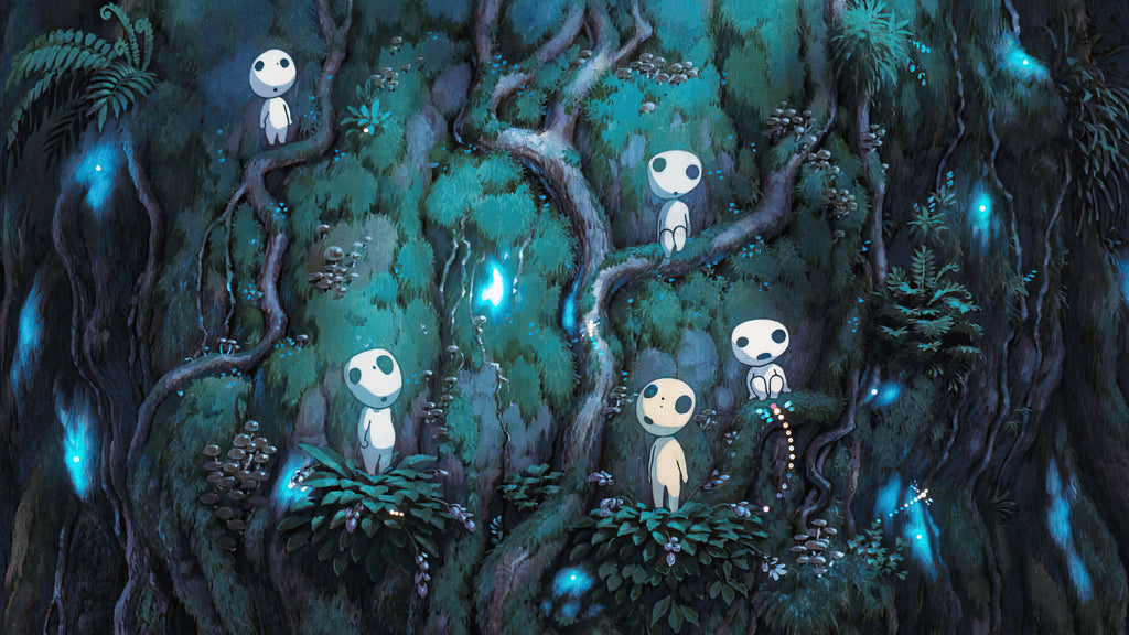 Studii Ghibli Princess Mononoke Kodama Glow in the dark mini figures