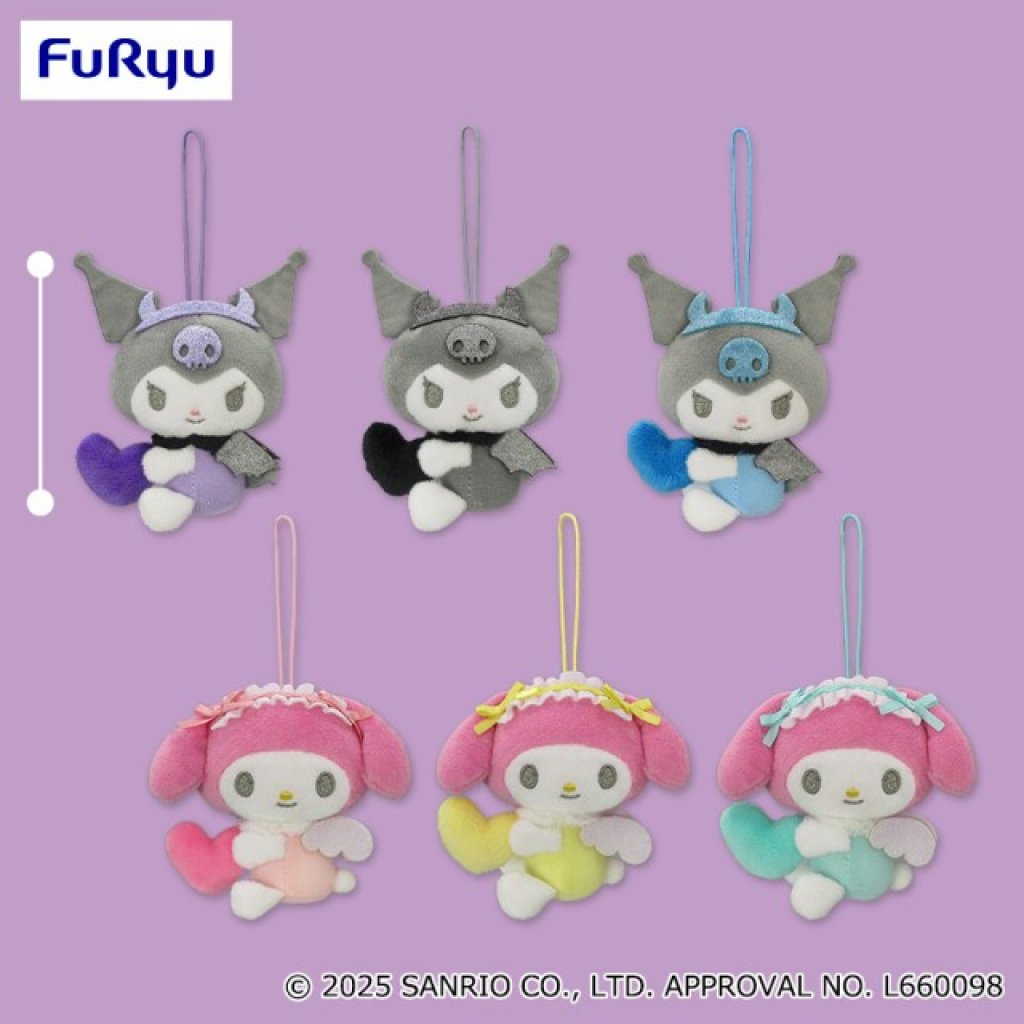 Sanrio JP Kuromi & My Melody angels and demons collector arcade plush keychains (1 random plushie)