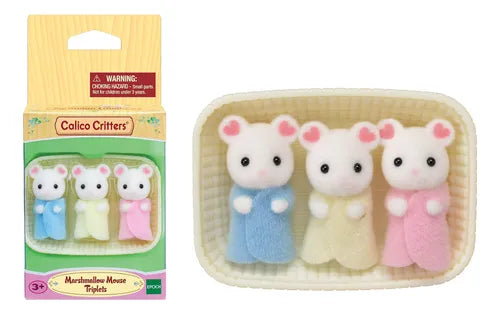 Calico Critters Marshmallow Mouse Triplets Sylvanian Family