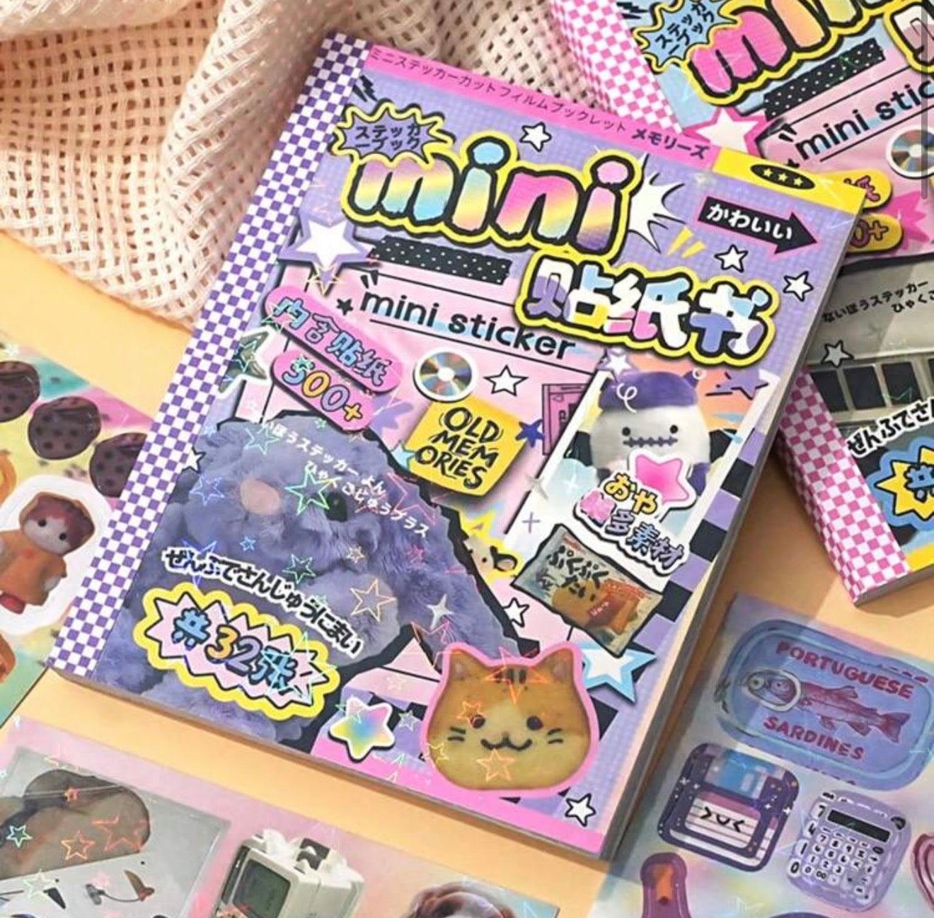 Aesthetic y2k Stationary Comic Style Collage Sticker Book Retro (1 Random Book)