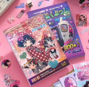 A5 Japanese Retro Style 90s Y2K Anime and Electronics Sticker book 800+ stickers/book