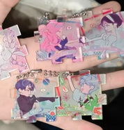 Alien Stage Matching Puzzle Piece Acrylic Keychains