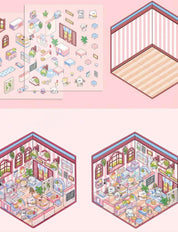 3D Sticker Paper Isometric Room ASMR DIY Mini Scene