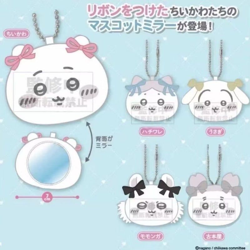 Chiikawa Momonga Ribbon Mirror Plush Keychain JP