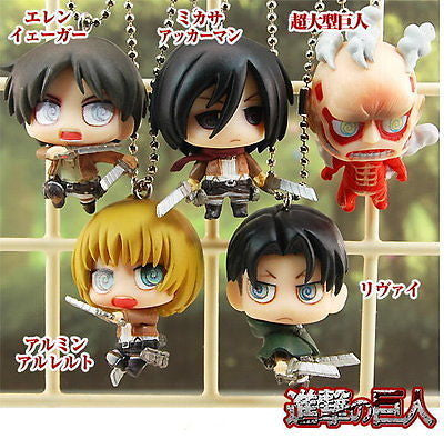 Attack on Titan Shingeki no Kyojin Vol 1 Deformed Figure Gashapon Keychains RARE