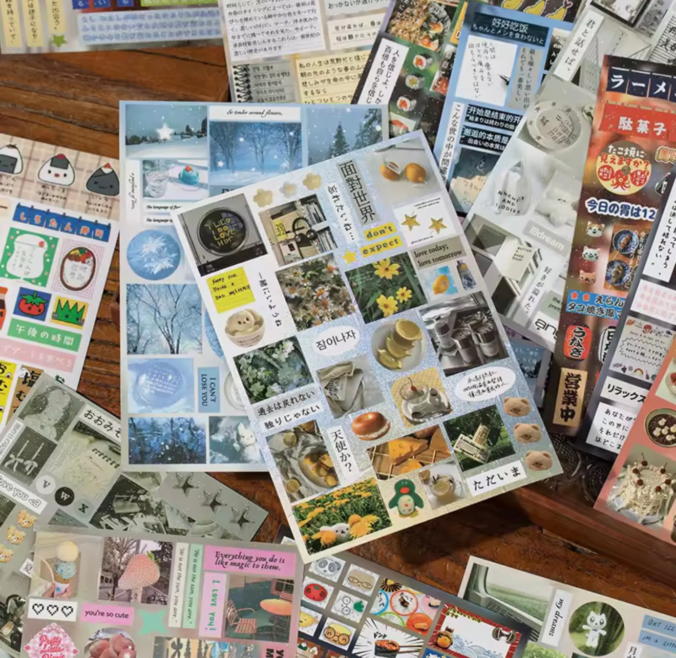 Aesthetic y2k retro Winter Themed Collage Sticker Cutout Book 40 pages/book