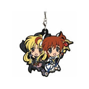 Magical Girl Lyrical Nanoha INNOCENT Nanoha Takamachi & Fate Testarossa strap rubber keychain by Banpresto
