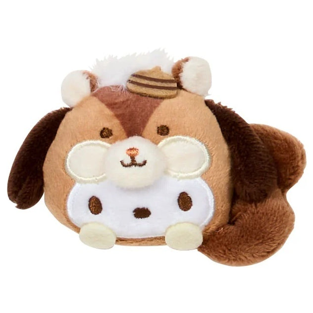 Sanrio Pochacco Risumofumofu series mini plush pin badge