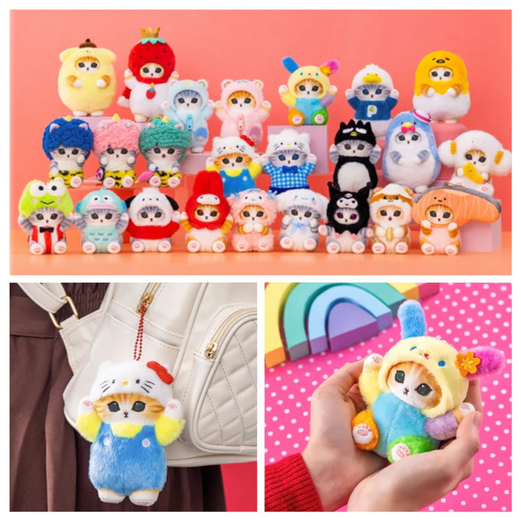 Sanrio x Mofusand Strawberry King Plush Keychain