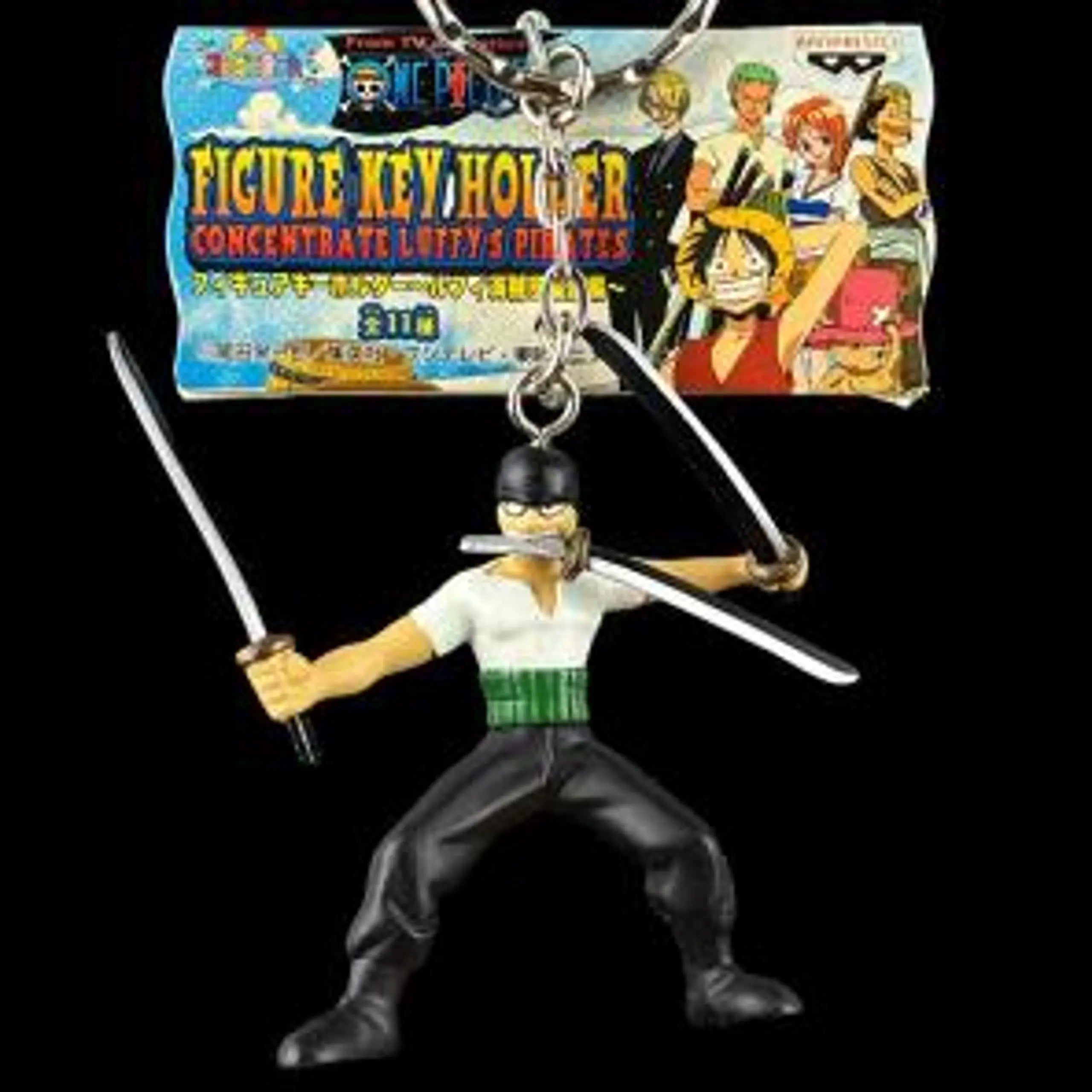 One Piece Zoro mini figurine keychain by Bandai