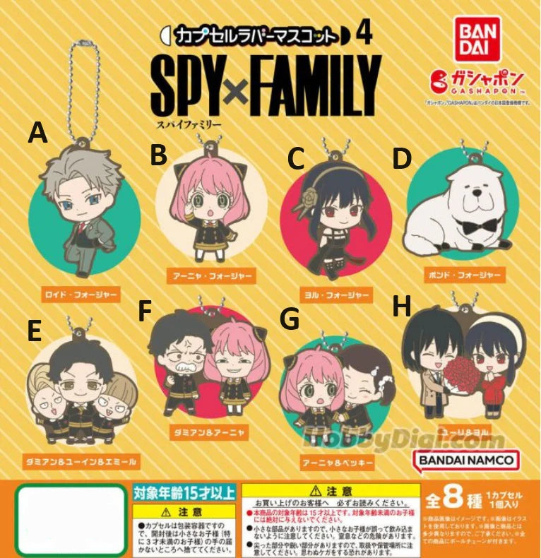 Spy X Family Rubber Character Keychain By Bandai