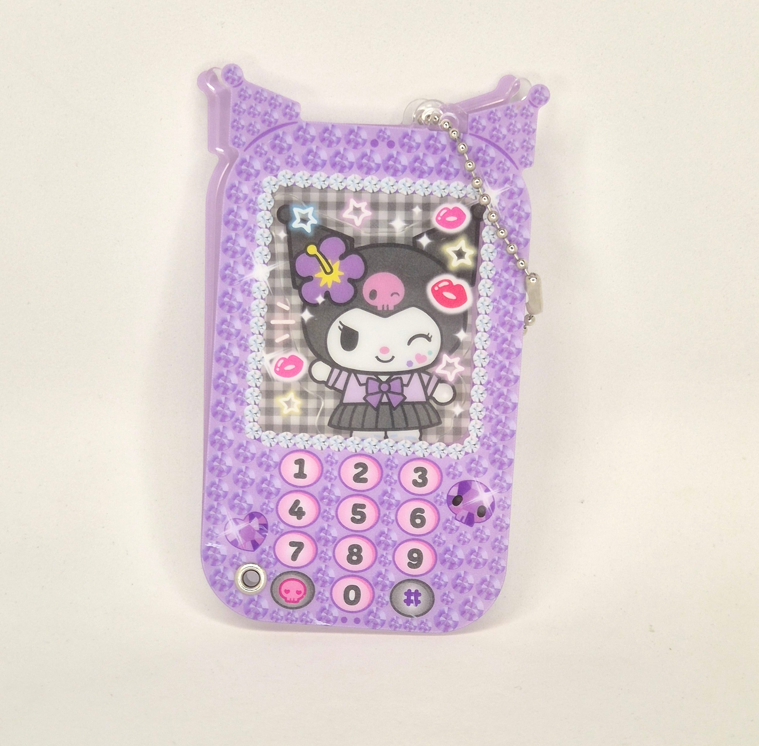 Sanrio Kuromi Heisei Gal / Retro Flip Phone (Galakei) Design Custom Acrylic Charm/Keyholder