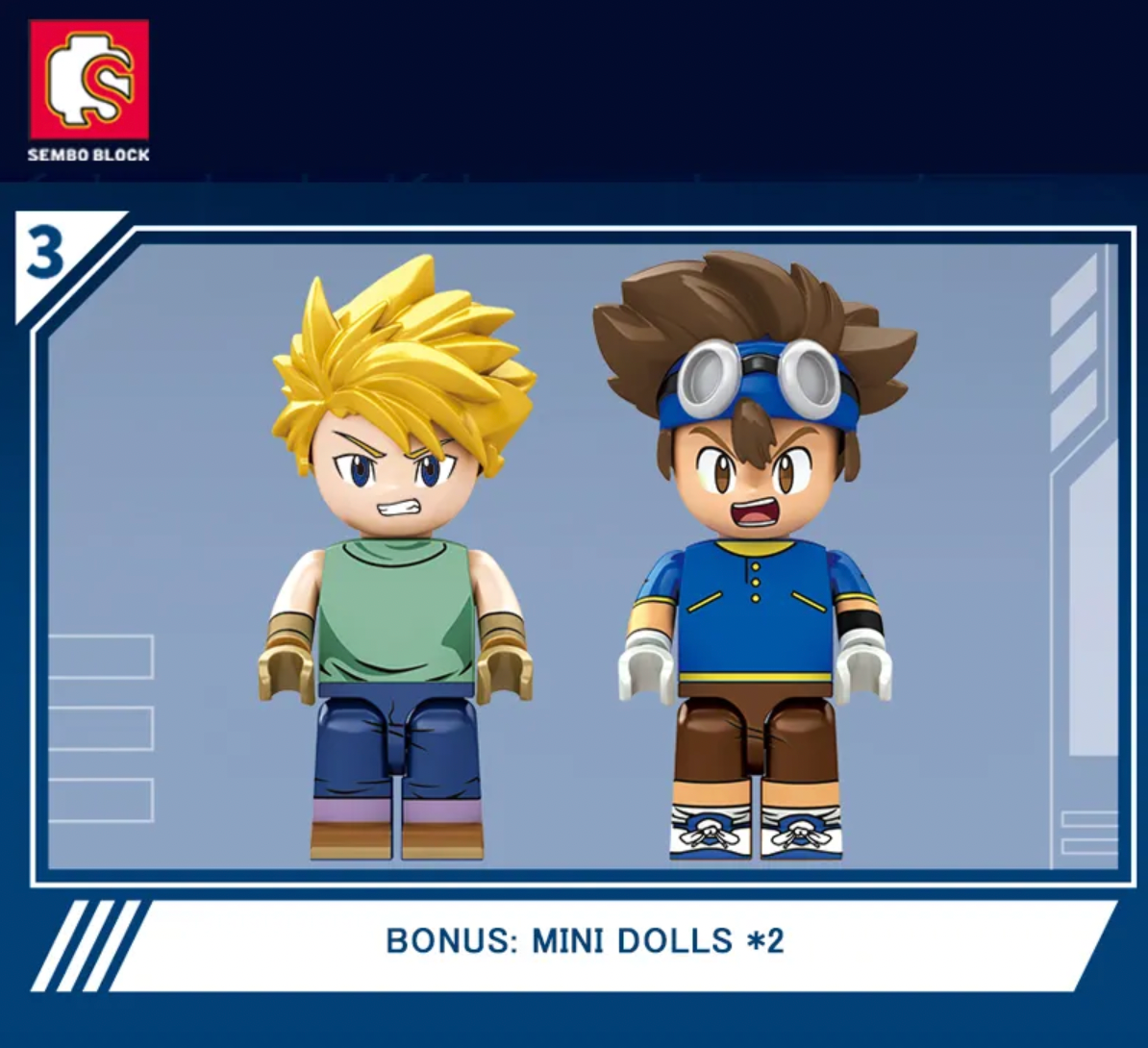 Digimon:  SEMBO Lego Model Garudamon VS Metal Greymon