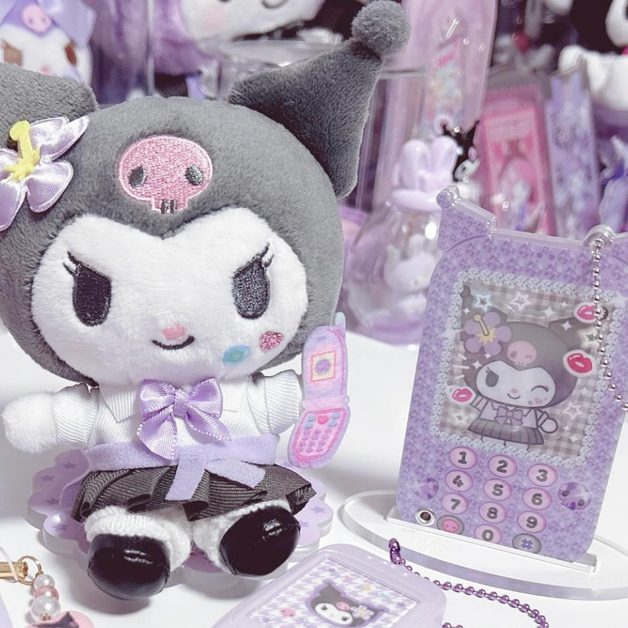 Sanrio Kuromi Heisei Gal / Retro Flip Phone (Galakei) Design Custom Acrylic Charm/Keyholder