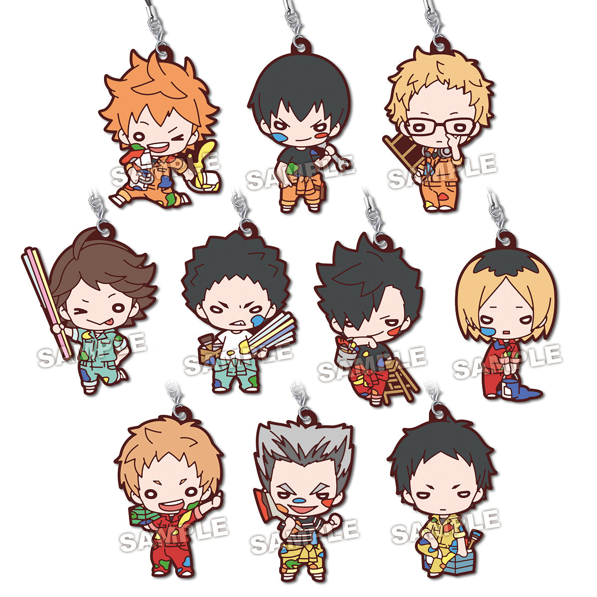 Haikyuu!! Nitotan Rubber Gashapon Character Mascot Rubber Keychain
