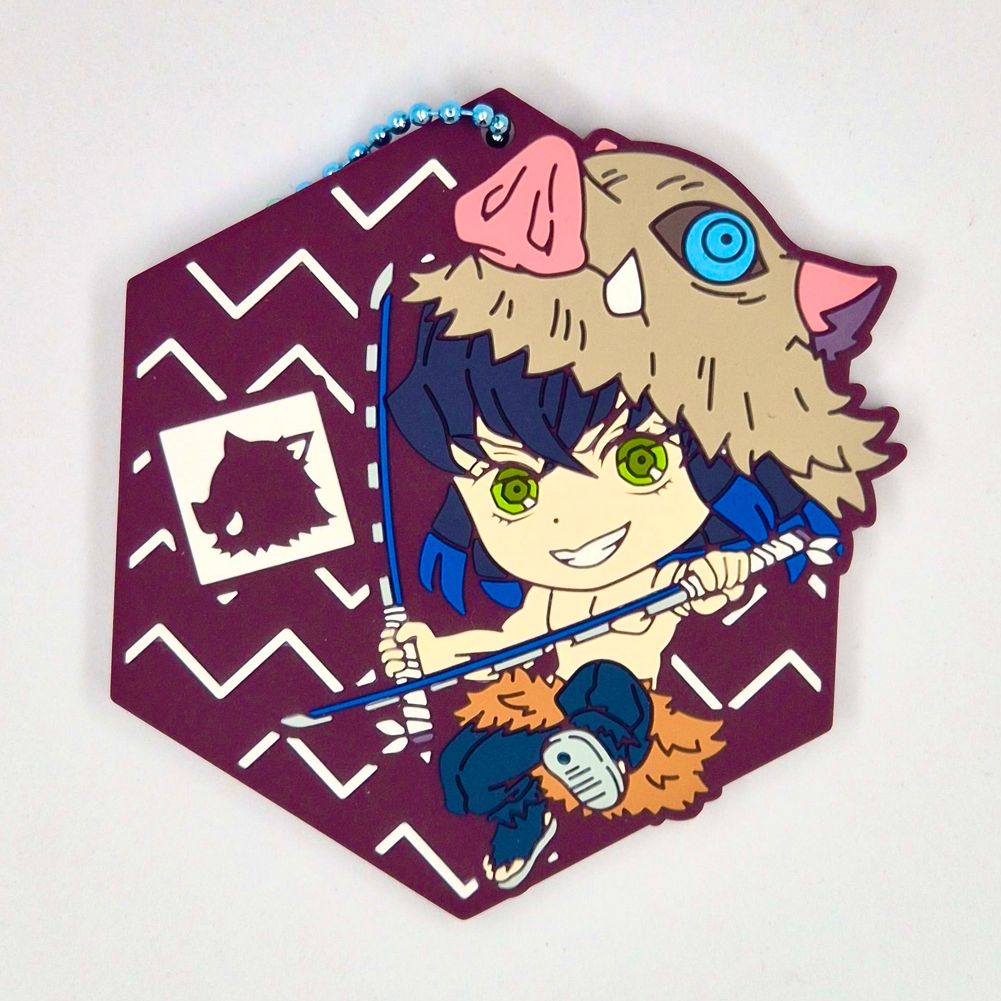 Demon Slayer Official Inosuke rubber keychain