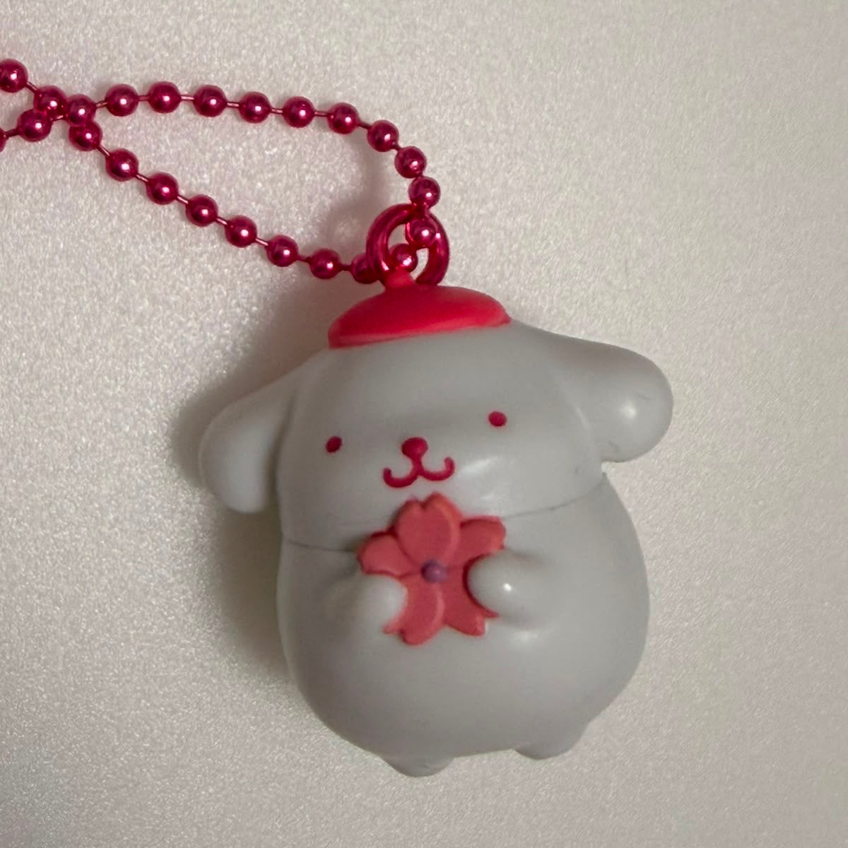 Sanrio One Tone Sakura Cherry Blossom Pompompurin mini figurine keychain JP