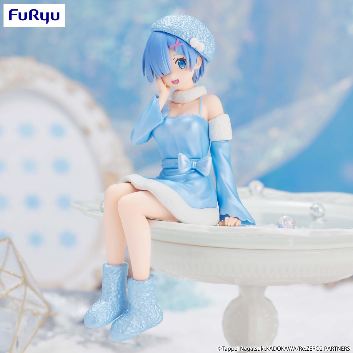OPEN BOX - Re: Zero- Starting Life in Another World- Rem Snow Princess Pearl Color Ver. Noodle Stopper figure