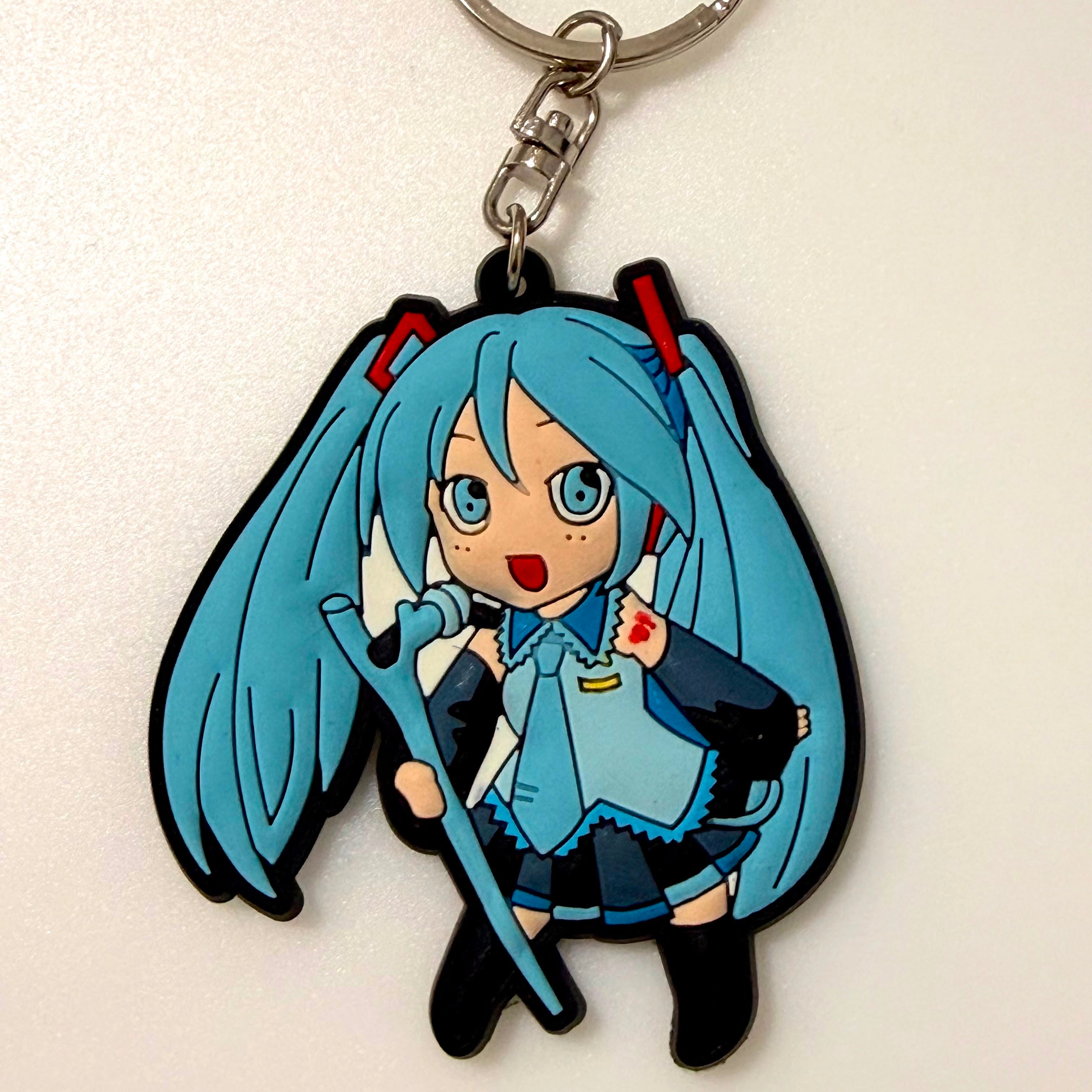 Hatsune Miku Chibi PVC rubber keychain JP