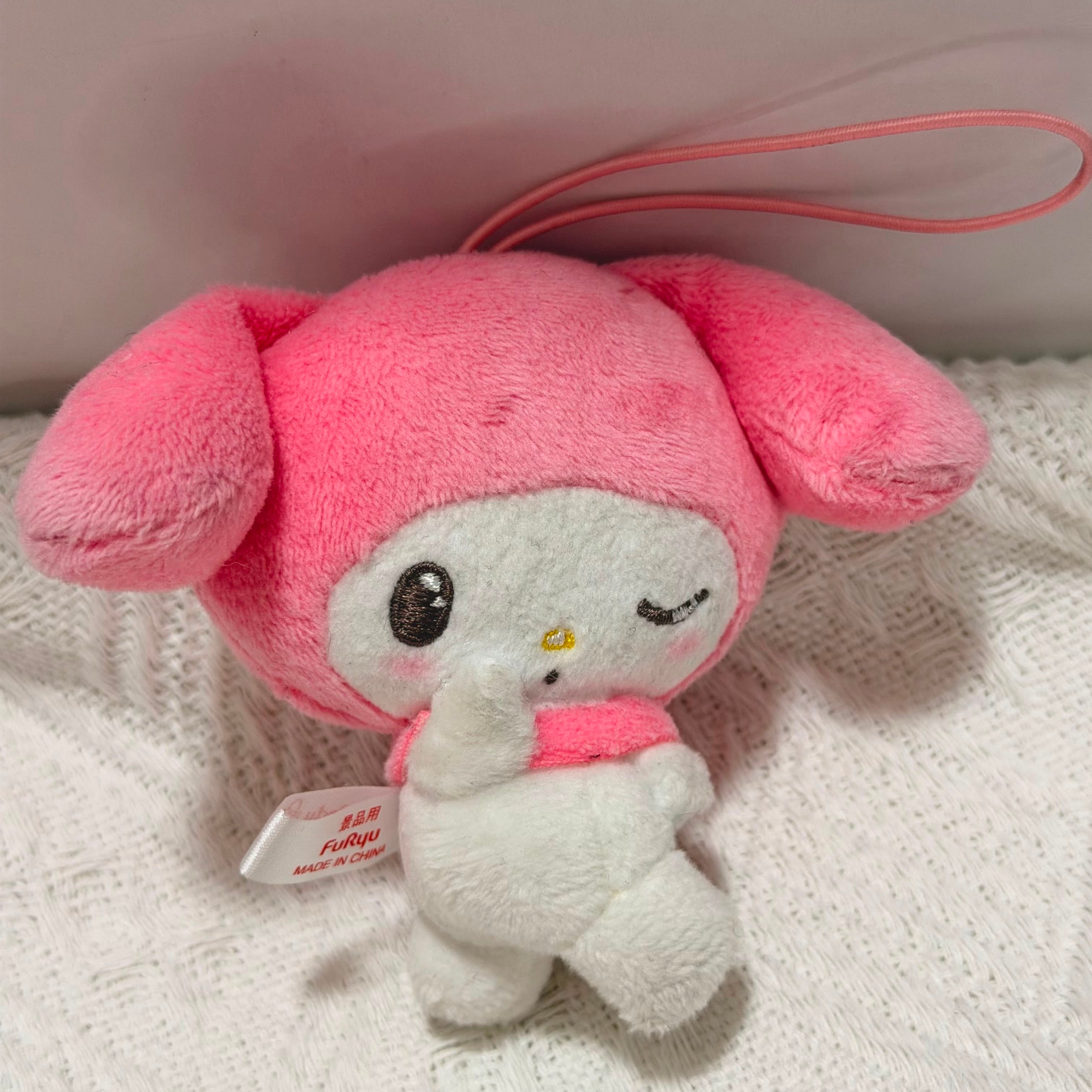 Sanrio My Melody Furimuki Himitsu plush keychain by FuRyu
