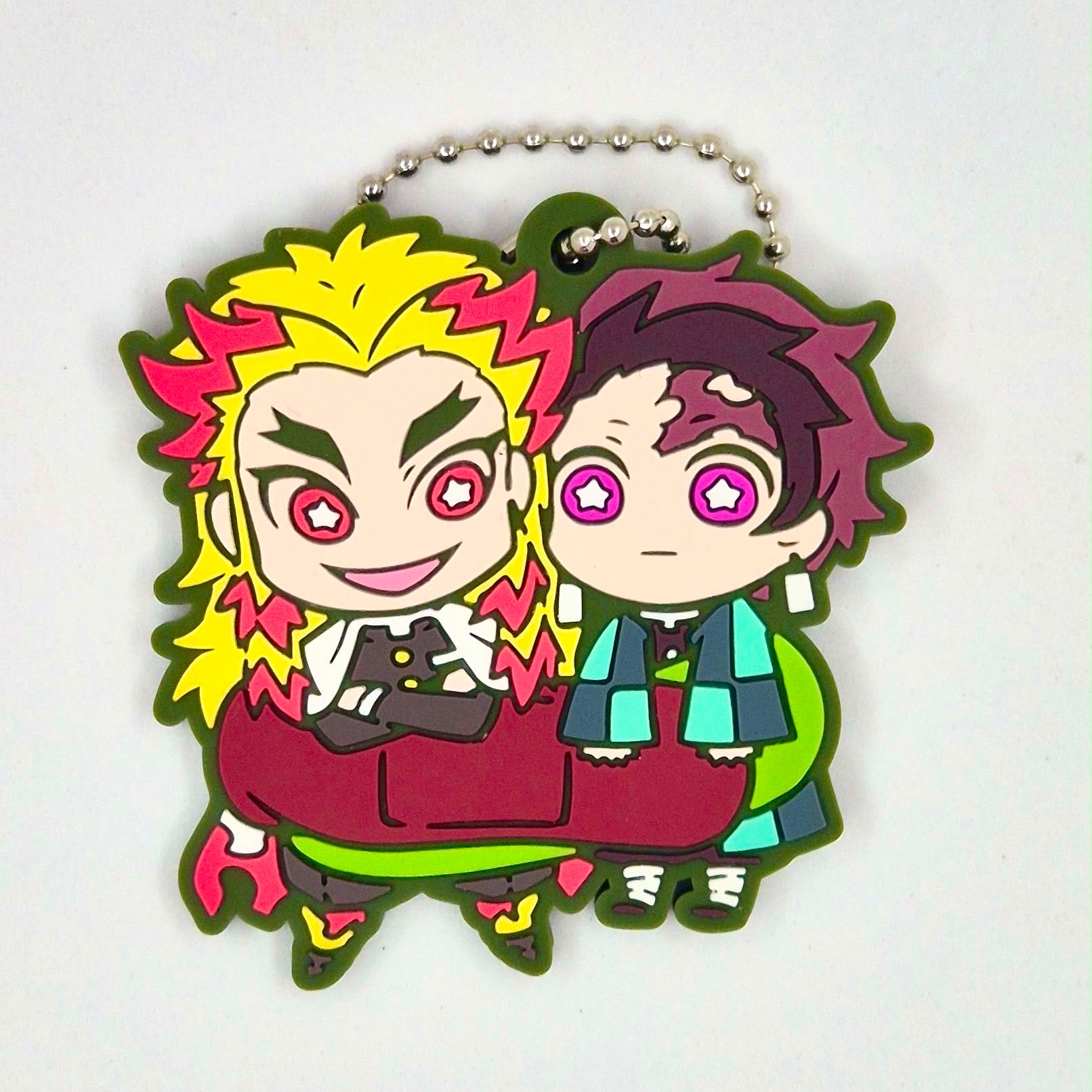 Demon Slayer Bandaid Series Gashapon Keychain Kamado Tanjiro & Rengoku Kyojuro