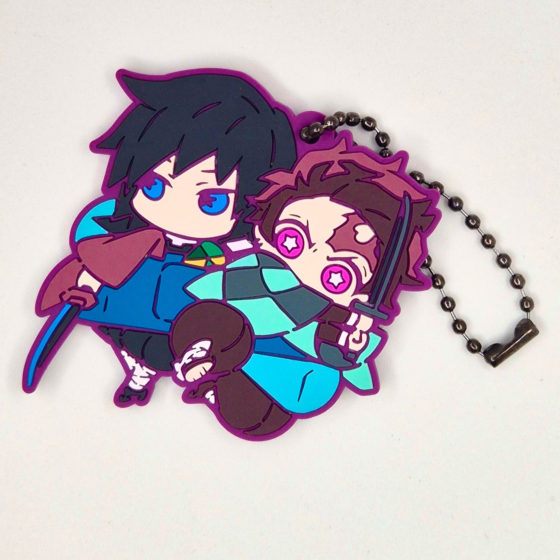 Demon Slayer Bandaid Series Gashapon Keychain Kamado Tanjiro & Tomioka Giyu