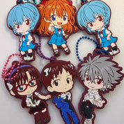 Neon Genesis Evangelion Cospa Tsumamare rubber keychains
