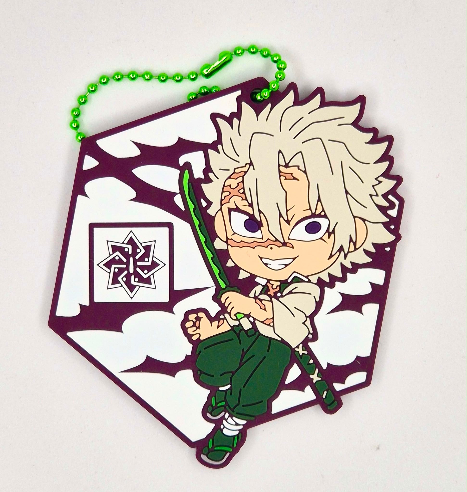 Demon Slayer Official Sanemi Shinazugawa rubber keychain