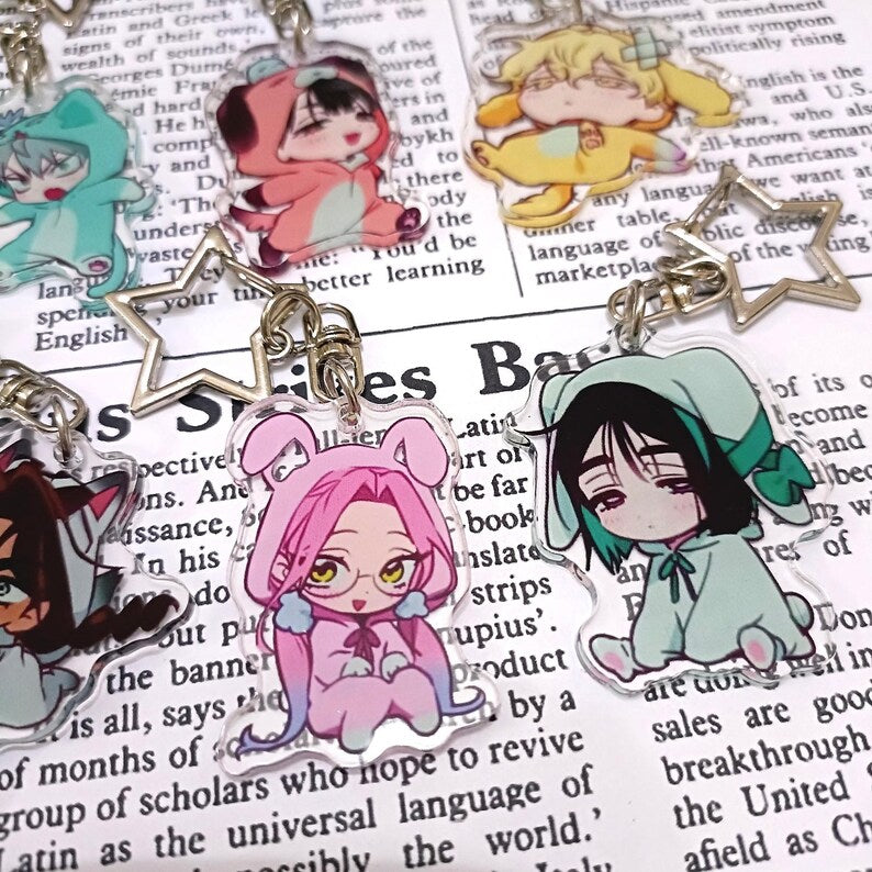 Alien Stage Keychain Kawaii Pajamas Look Acrylic Bag Charm