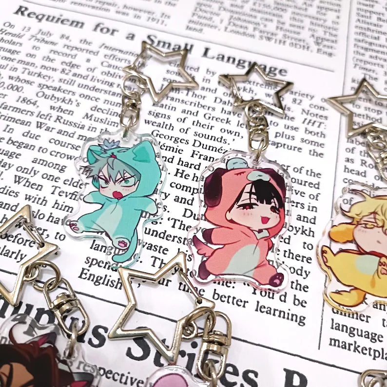 Alien Stage Keychain Kawaii Pajamas Look Acrylic Bag Charm