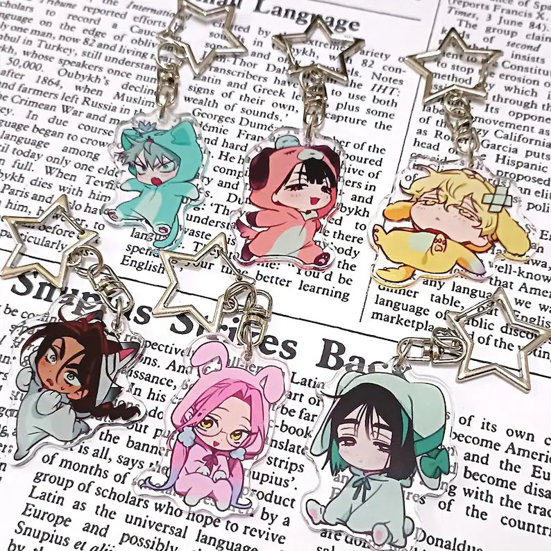 Alien Stage Keychain Kawaii Pajamas Look Acrylic Bag Charm