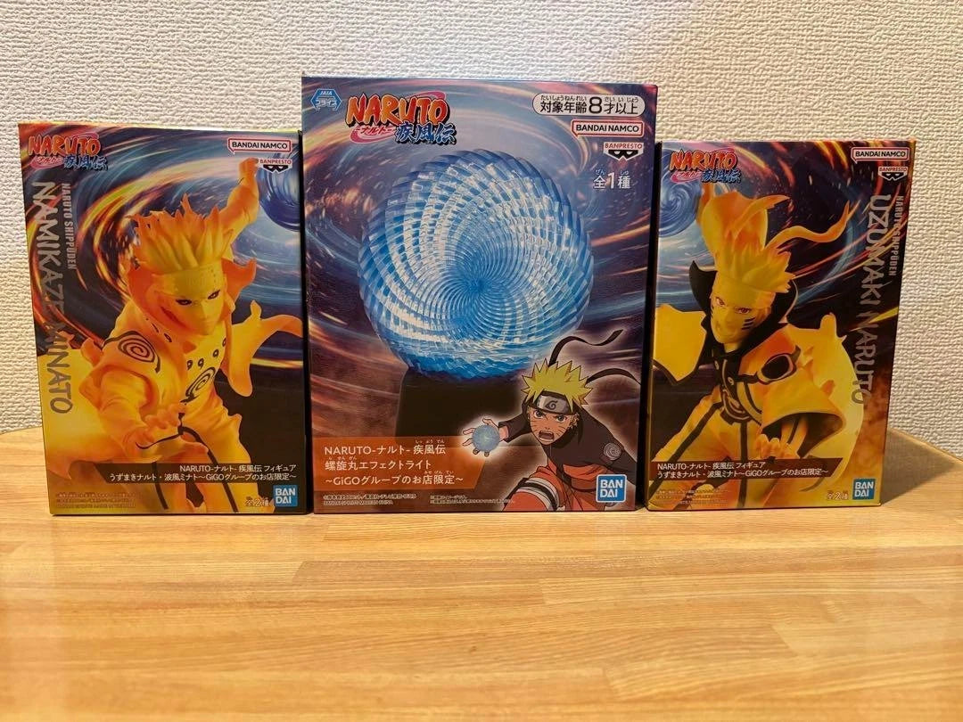 Naruto Shippuden Rasengan Effect Light GiGO Limited New Figure + Uzumaki Naruto + Namikaze Minato set of 3